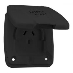 POWER INLET WITH FLAP - 240V BLACK
