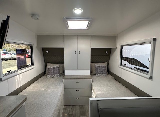 2026 Essential Caravans A-Class 19’6″ Design 196RD Cafe- Single Beds full