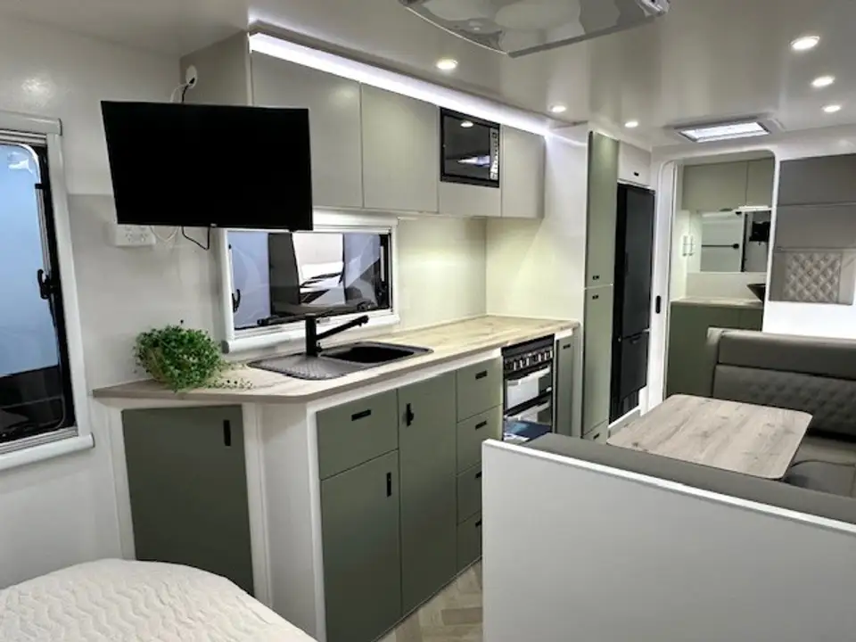 Kitchen and living area inside the Cruiser 210RD